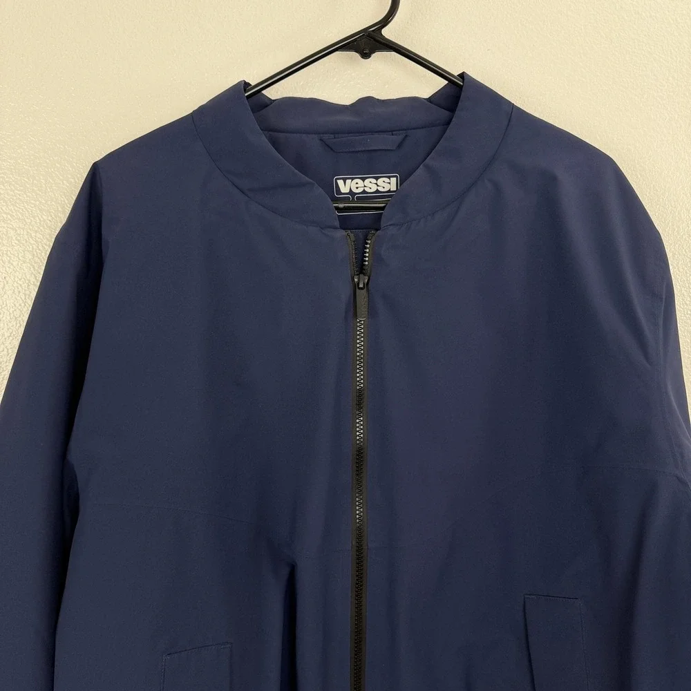 Vessi Bomber Jacket Mens 2XL Blue Mist Quilted Interior Zip Front